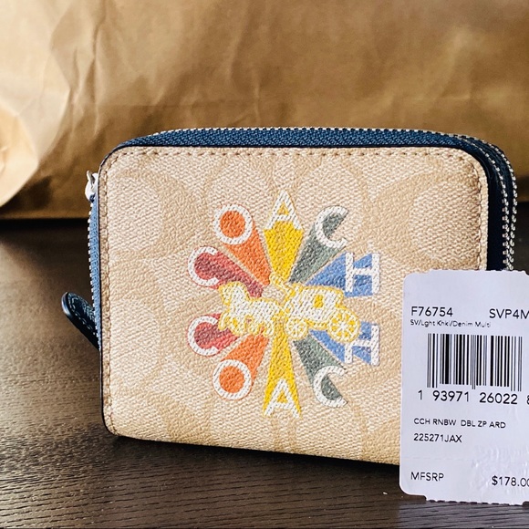 Coach Accessories - Coach Double Zip Wallett Signature Canvas (1)